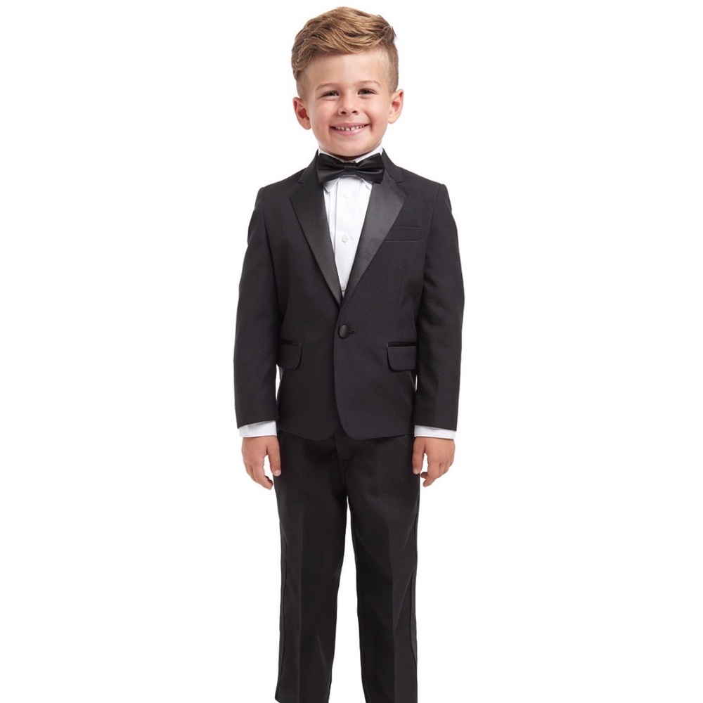 Nautica Boys' Black Formal 4 piece Tuxedo Set NWT